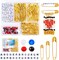 150PCS Gold Safety Pins with Beads – 3 Sizes, Includes 300 Colored Beads & 78 Letter Beads for DIY Crafts